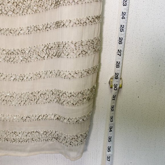 Aqua Dress Medium‎ Mini White Sequins Party Tank Blouson Sparkle 90s Retro - Picture 5 of 8